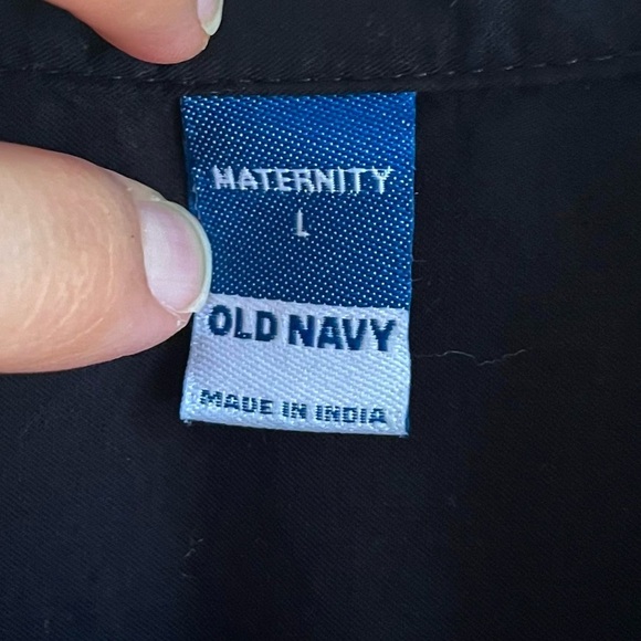Old Navy Long Sleeve Black Button Front Maternity Midi Shirt Dress with … - Picture 9 of 11
